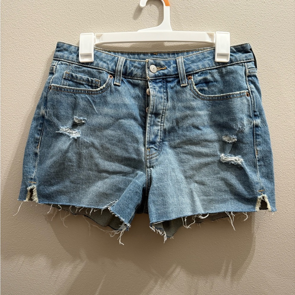 Old Navy Blue Jean Shorts Distressed Raw Hem